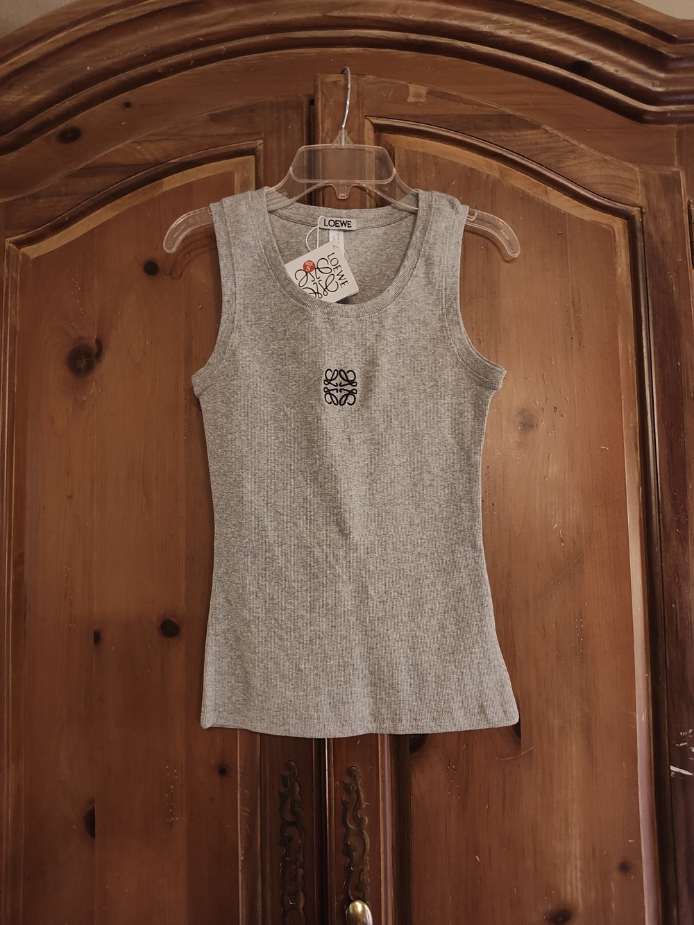 Loewe Grey Logo Tank Top - Women's Sleeveless Ribbed Tee